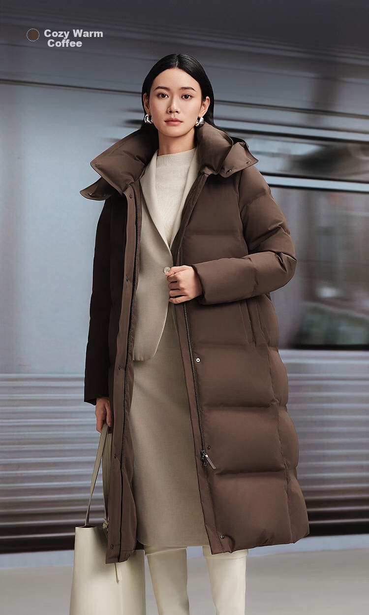 Bosideng Off-Season Women's Winter Goose Down Thickened Hooded Business Commuter Versatile Extra Long Coat 11