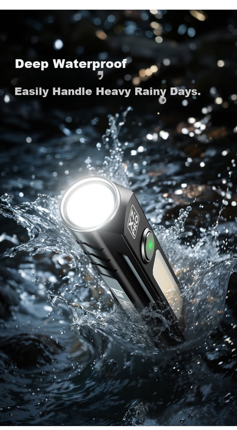 LEM Flashlight High Brightness Rechargeable Long Battery Life Outdoor Small Portable Multifunctional Magnetic Work Light Torch 10