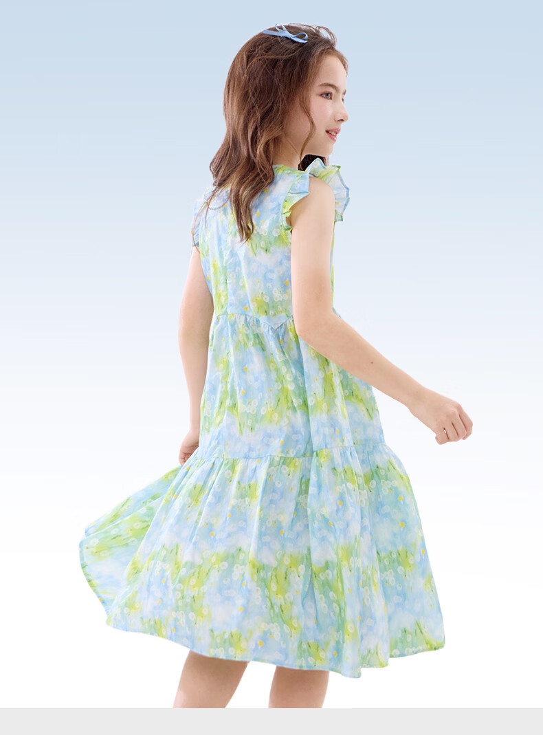 Disney Girls Summer Dress Cotton Princess Dress for Older Children 1A148 Dreamy Blue Size 130 9