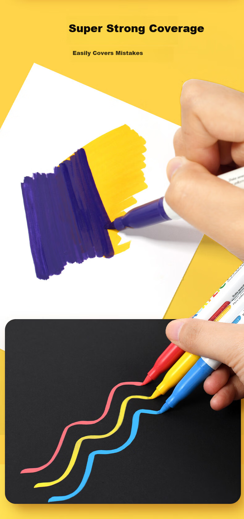 MARCO Liquid Acrylic Soft Tip Marker 60 Colors Children's Student Gift Box Set Stackable Watercolor Markers Paint Pens Kindergarten Art Sketching Travel Set 9