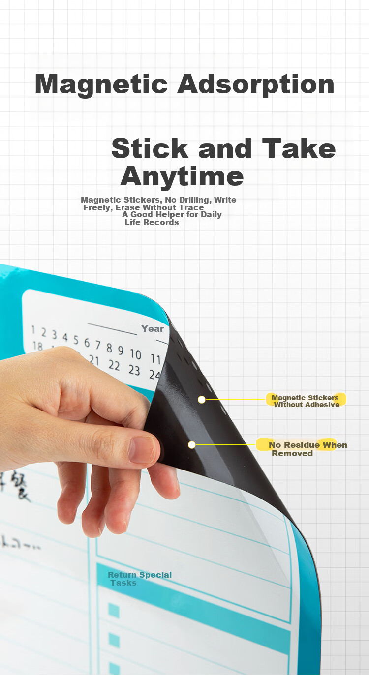 COMIX Refrigerator Magnet Message Board Magnetic Memo Board Home Study Magnetic Schedule Erasable Whiteboard Daily Important Events Memo Board DS-829 5