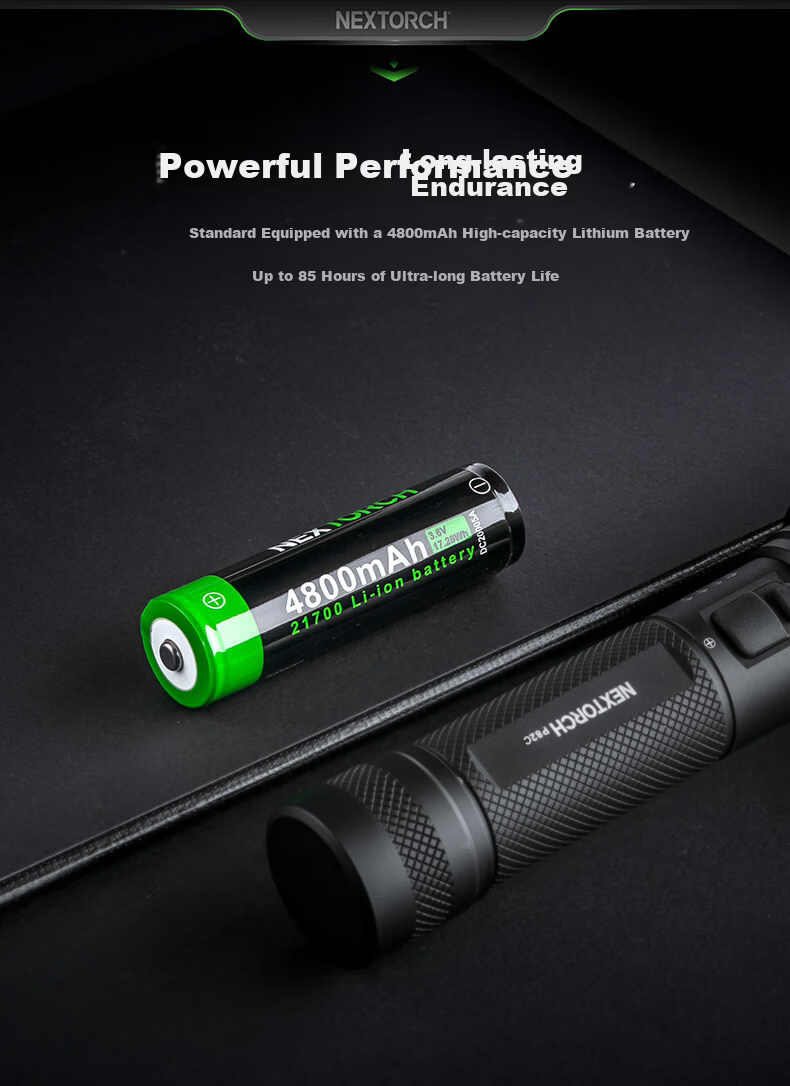 NEXTORCH P82C High Brightness Flashlight 1100m Long Range Searchlight 2200 Lumens Outdoor Emergency Self-Defense Torch 6