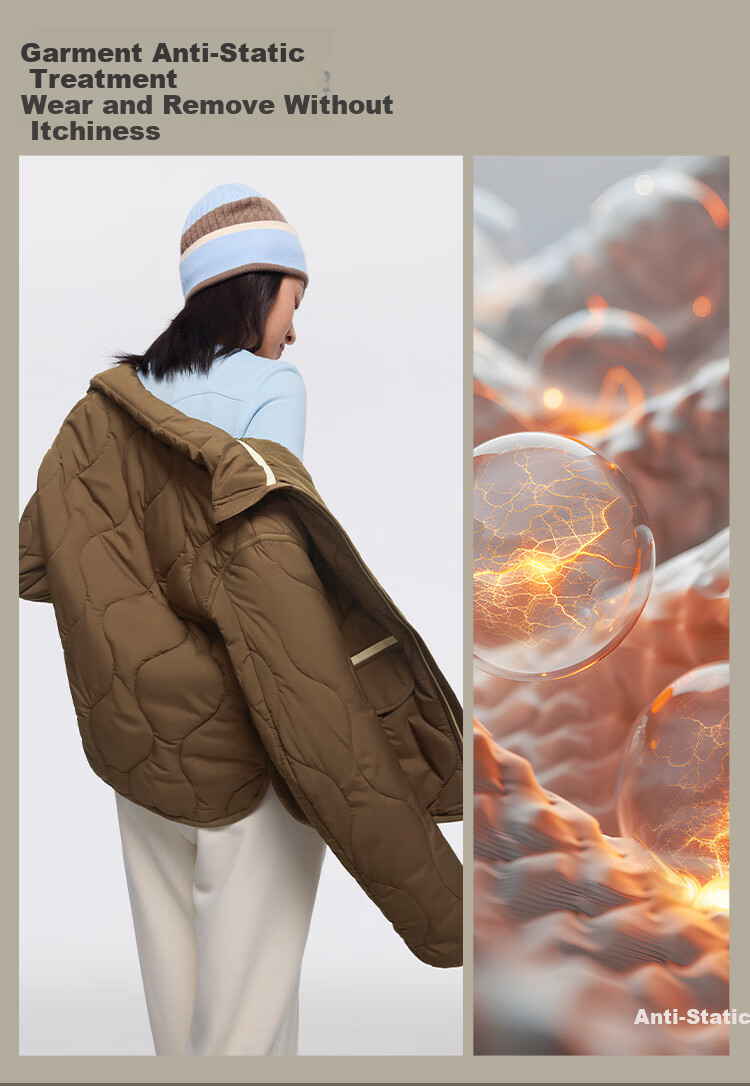 Beneunder Women's Quilted Jacket Stand Collar Mid-Warm Lightweight Quick-Heat Insulated Cotton Coat Machine Washable CL18624 23