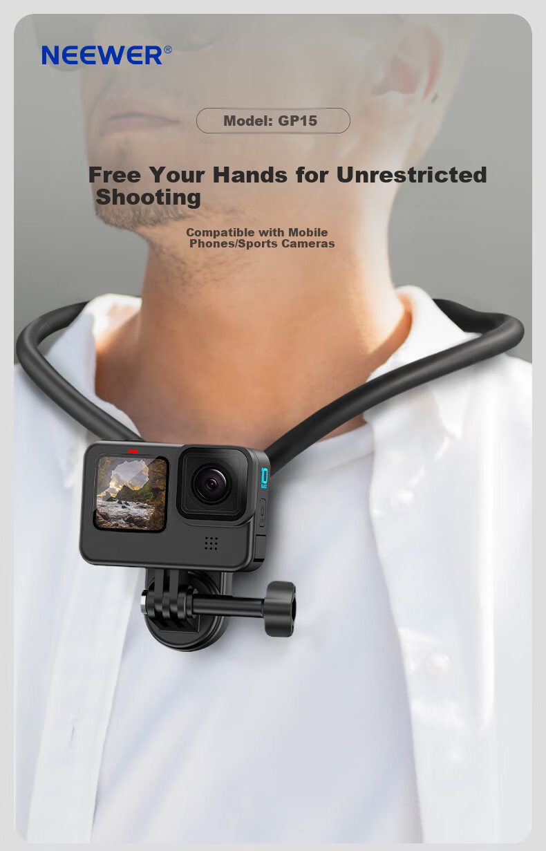NEEWER Magnetic Phone Neck Strap, Magnetic Stand for Chest Shooting First-Person View, Vlog Outdoor Cycling Fishing Camera Neck Strap 1
