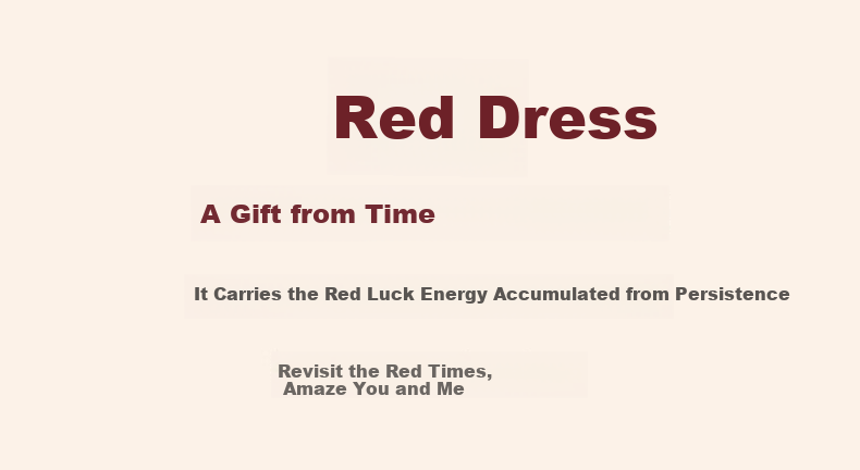 Olrain New Year Red Dress Women's Hepburn Style Little Red Dress Zodiac Year Clothing Red (Upgraded Version) L 2