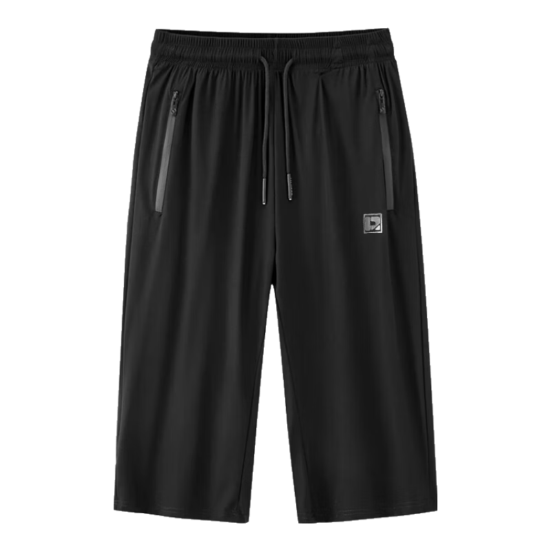 ROMON Men's Casual Summer Ice Silk Seven-Point Sports Shorts Thin Quick-Dry Pants DK79 Gray XL