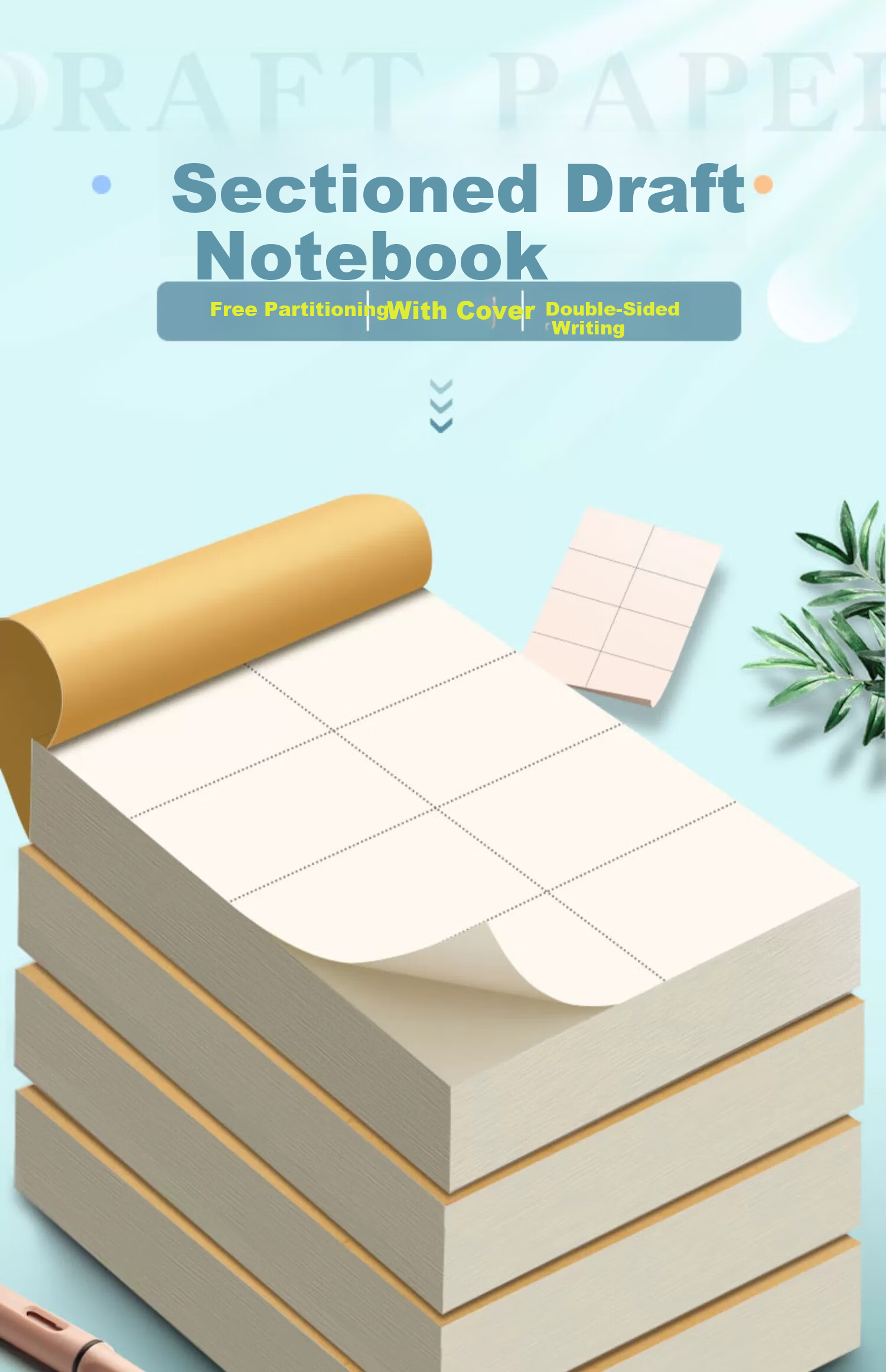 Licao B5 Sectioned Draft Notebook Draft Paper Math Homework Paper Elementary School Special Junior High Composition Paper Notebook Practice Paper Sectioned Style 400 Pages 5-Pack 1