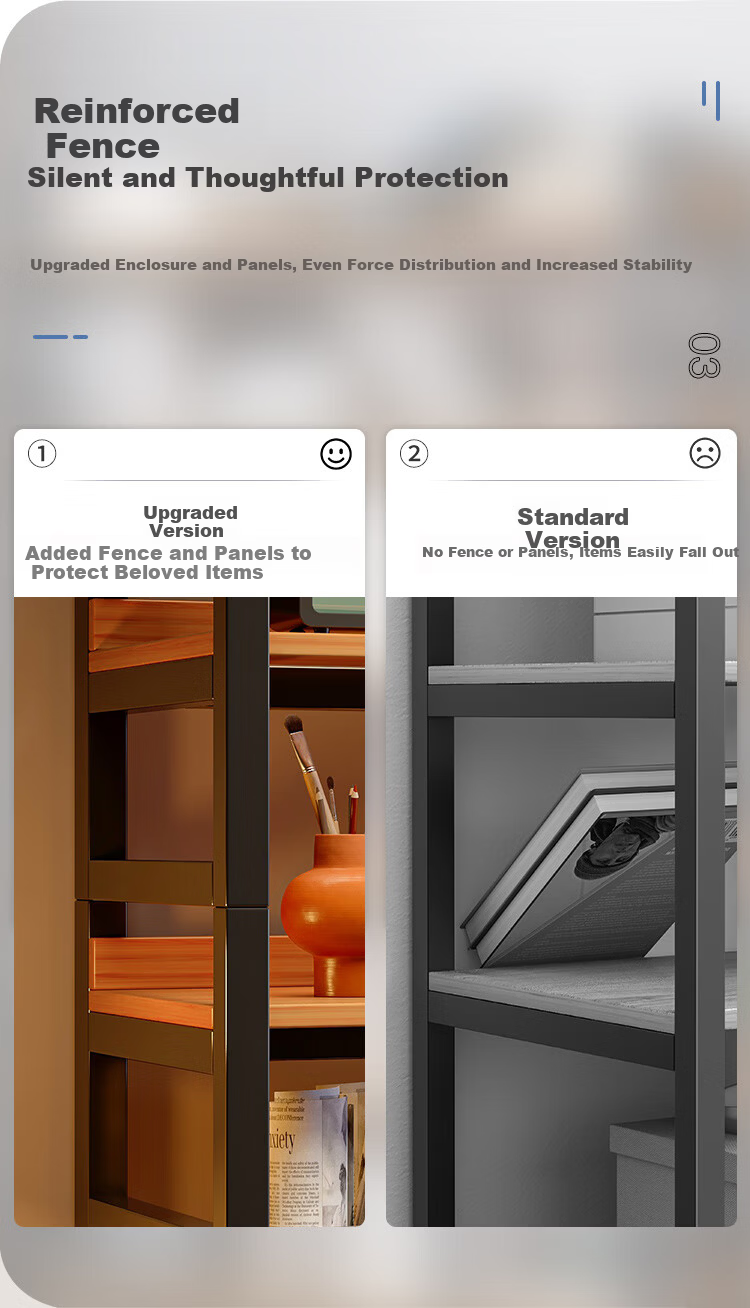 MSFE Steel Bookshelf Storage Rack Floor-standing Wall-mounted Multi-layer Display Shelf Six-tier 80*32*190cm 7