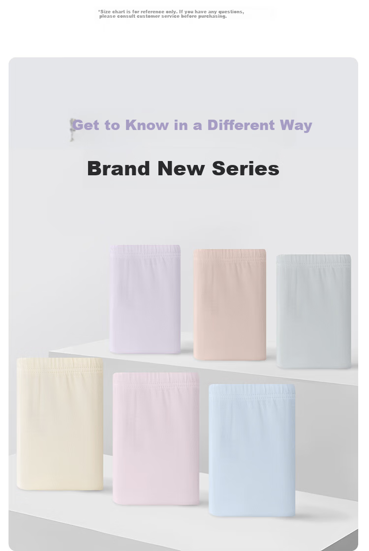 Jianjiang 7A Antibacterial Children's Underwear, Girls' Panties, Kids' Mid to Large Size Long-Staple Cotton Boxer Briefs, Breathable, 4-Pack 15