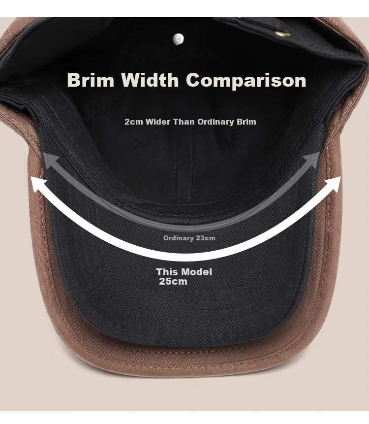 Miiow Men's Premium Baseball Cap Large Head Circumference Wide Brim Duckbill Sun Hat Navy Blue 7