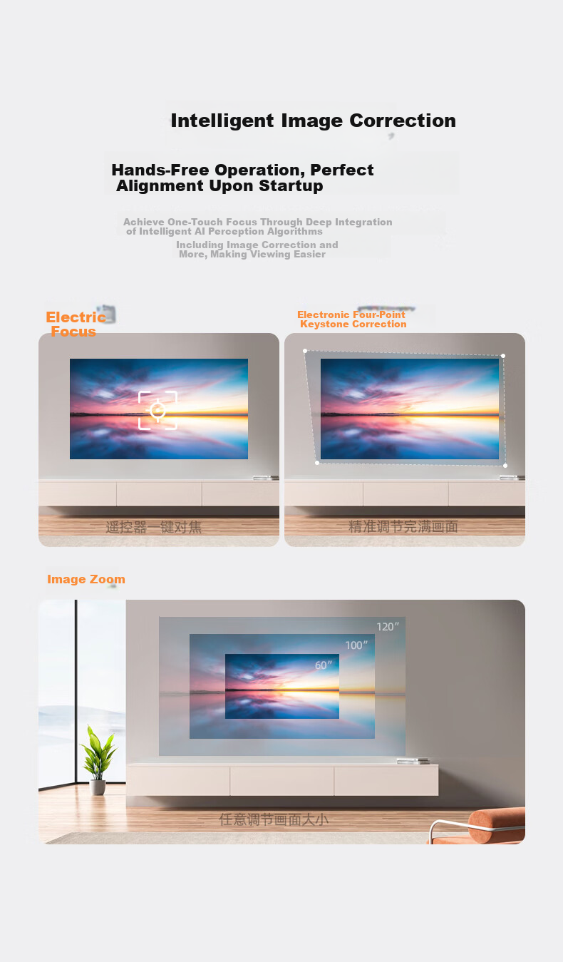 LeTV TV Projector Home Bedroom Living Room Ultra HD Home Theater Smart Portable Projector Mobile Phone Projection TV X212 (Electric Focus) 4