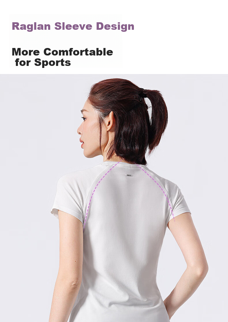 CAMEL Quick-Dry Sports T-Shirt Women Breathable Running Training Short Sleeve Top Y26BK1L3018 Jade White L 7