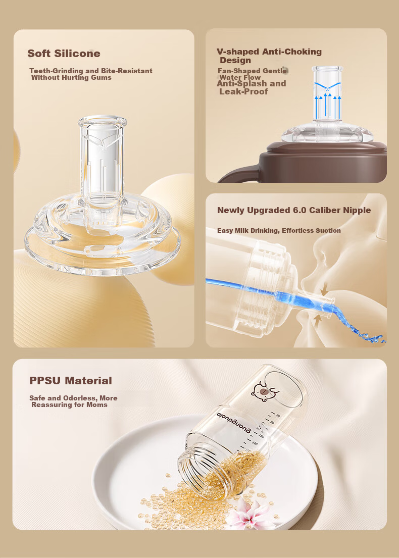 Guangdu Direct Drinking Straw PPSU Baby Bottle Training Cup for 6 Months to 6 Years Old, 300ml 2