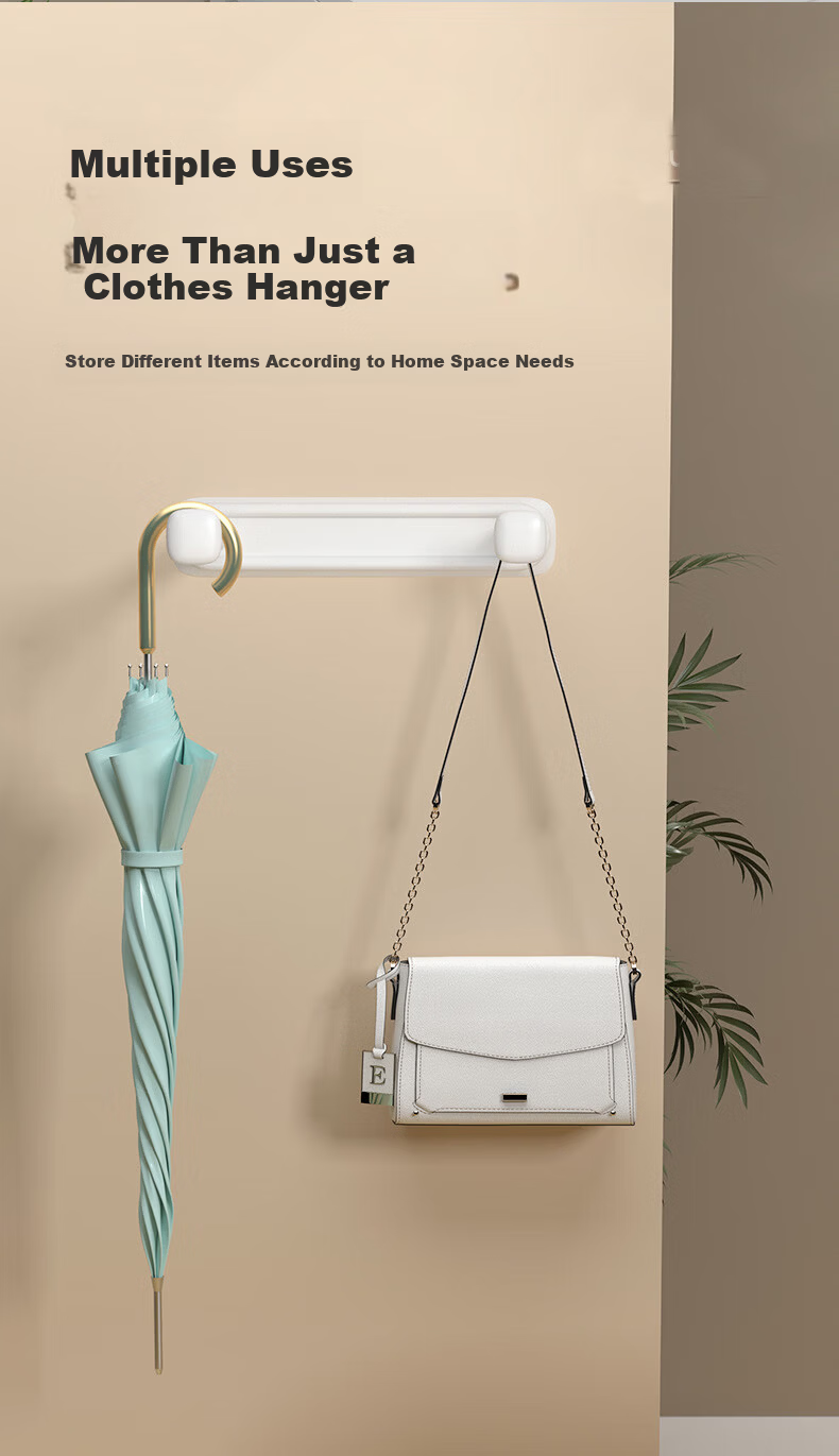 MUYA Clothes Hanger Storage Organizer, No Drilling Required, Foldable Drying Rack, Balcony Storage Shelf 6