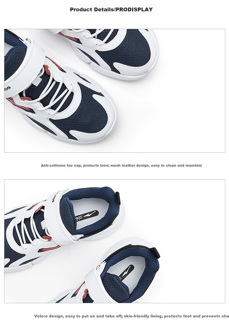 ERKE Kids Boys Regular Running Shoes Children's Sports Shoes White/Starry Blue Size 26 18