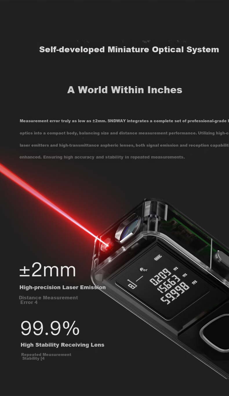 Shendawei Laser Distance Meter Infrared Room Measuring Instrument Lithium Electronic Ruler Measurement Tool Mini Exquisite Aluminum Alloy SW-24A 2