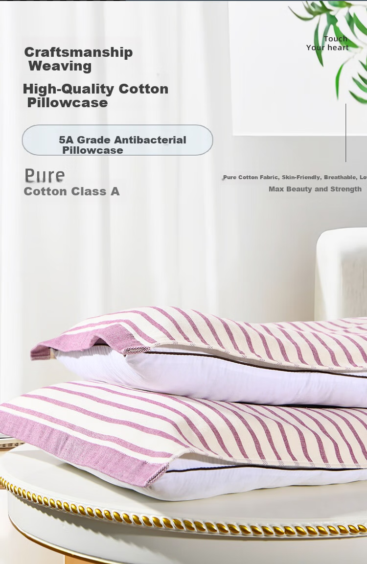 Matte Pure Cotton Pillowcase 5A Grade Copper Ion Antibacterial Gauze Pillow Towel 2-Pack Purple 50*80cm 150g Each 1