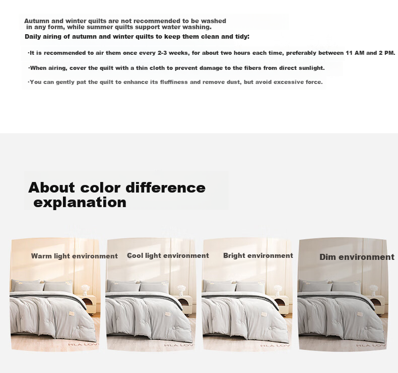 HLA Antibacterial Class A 21% Soy Fiber Quilt Thickened Winter Quilt Approx. 7 Jin 150*200cm Gray 3D Edge 10