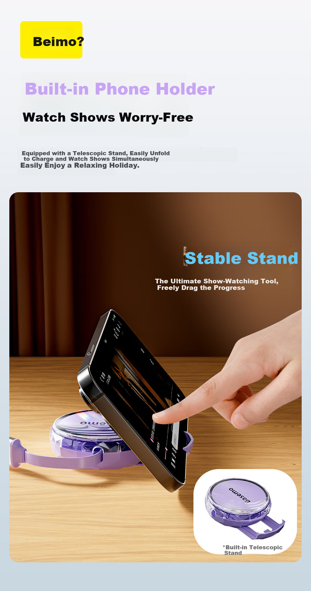 Beimo Three-In Retractable Data Cable, Compatible with Apple Android Type-C, Fast Charging Car Charger for IPhone 18/17 Pro Max, Huawei/Xiaomi Phones, 1.2 Meters Black 5