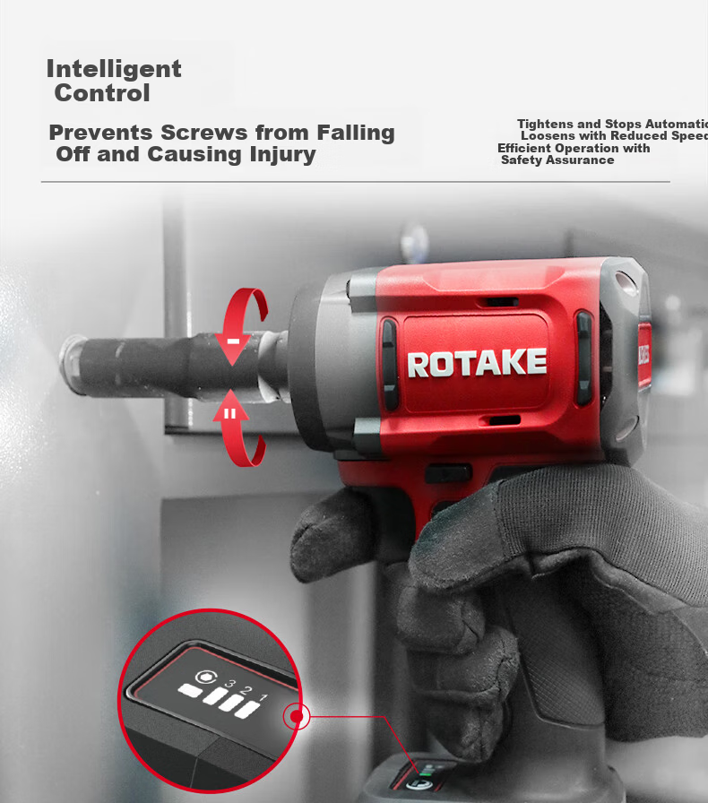 Rot Lithium Battery Brushless Electric Wrench 20V Electric Impact Wrench Power Tool T1 High Torque Automotive Repair 7