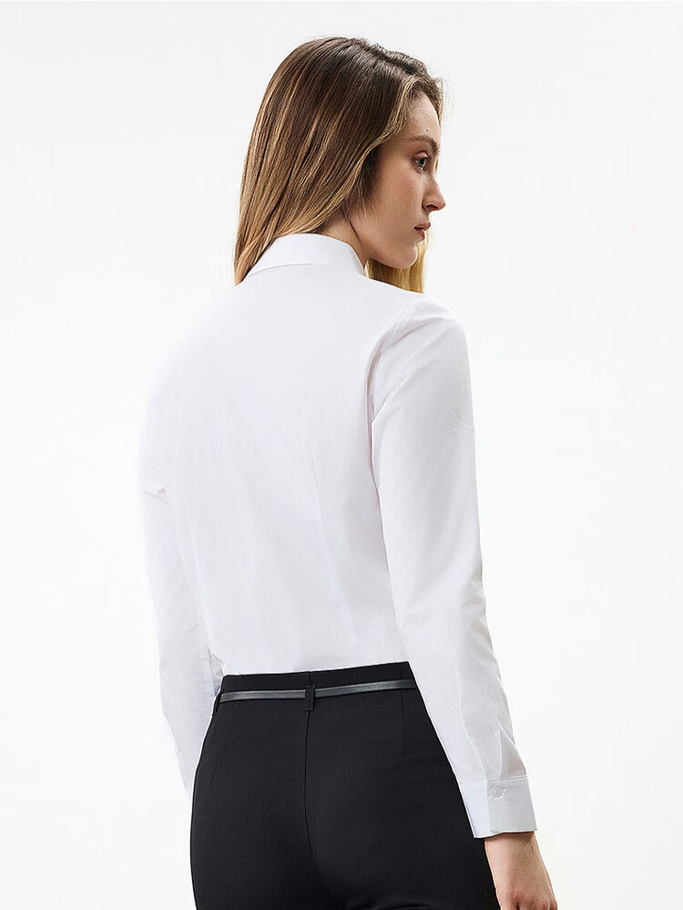 G2000 Women's 2026 Spring Summer Wrinkle-Resistant Non-Iron Long Sleeve Shirt with Bow Tie, Mall Edition 20