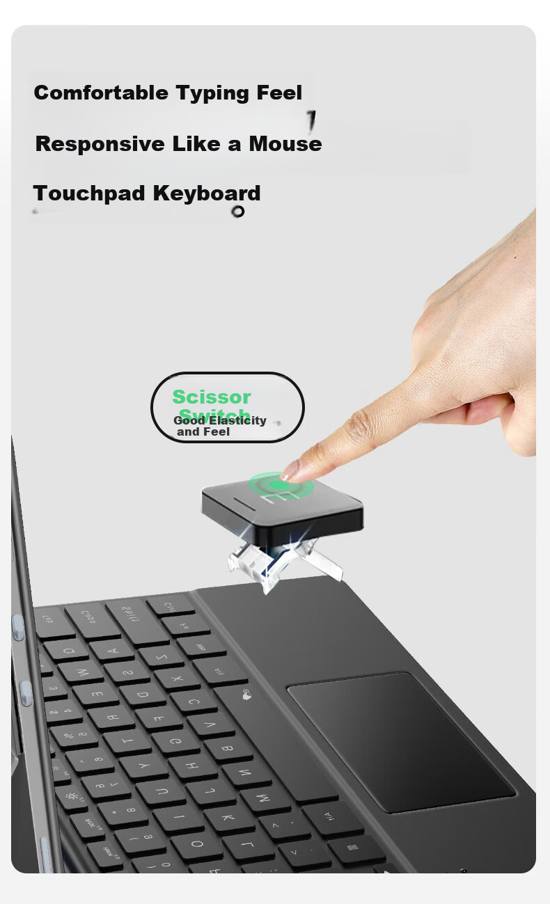 CangHua Keyboard Cover for Microsoft Surface Pro 4/5/6/7+/Pro 7, Ultra-Fine Microfiber Matte Surface with Backlit Precision Touchpad 7