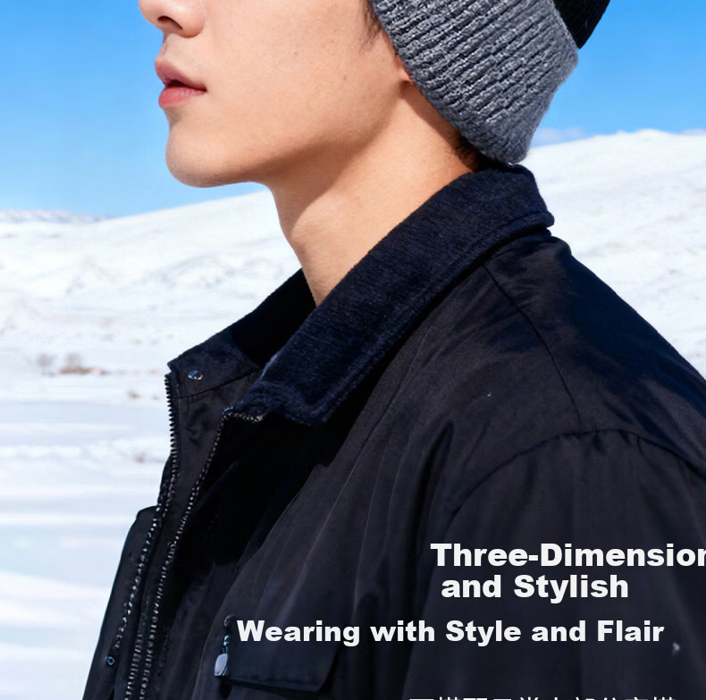Woodpecker Men's Winter Warm Thickened Knitted Cotton Hat Windproof Cycling Beanie 6