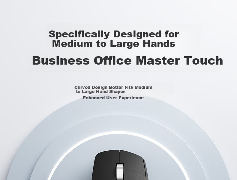 B.O.W Hangshi MD290L MAX Tri-Mode Wired Wireless Bluetooth Charging Mouse Laptop Office Ergonomic Silent Side Dual Scroll Wheel Mouse Silver Black 11