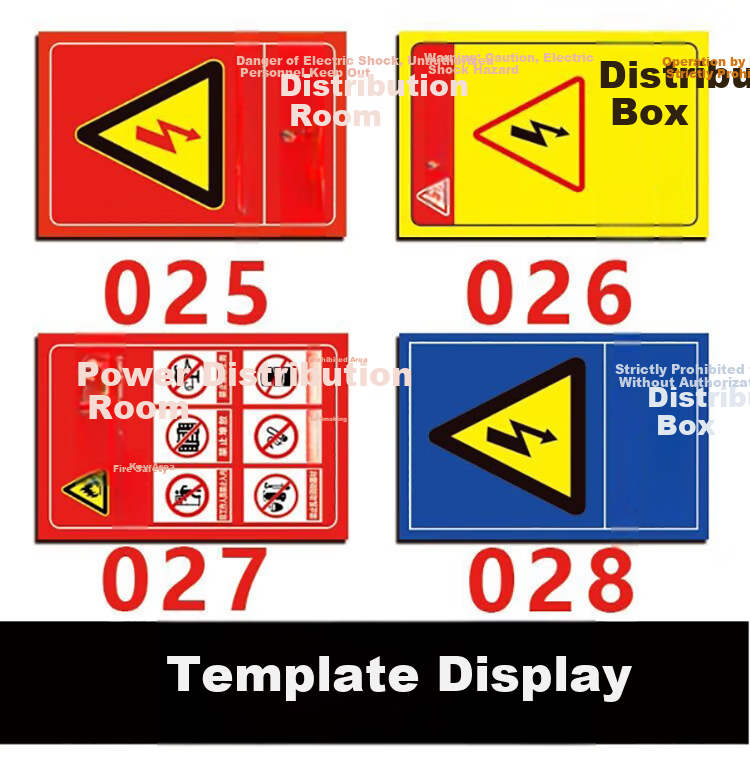 Yiju Changning Medium Distribution Box Label PVC Safety Warning Electric Hazard Sign 20x30cm 5-Pack 9