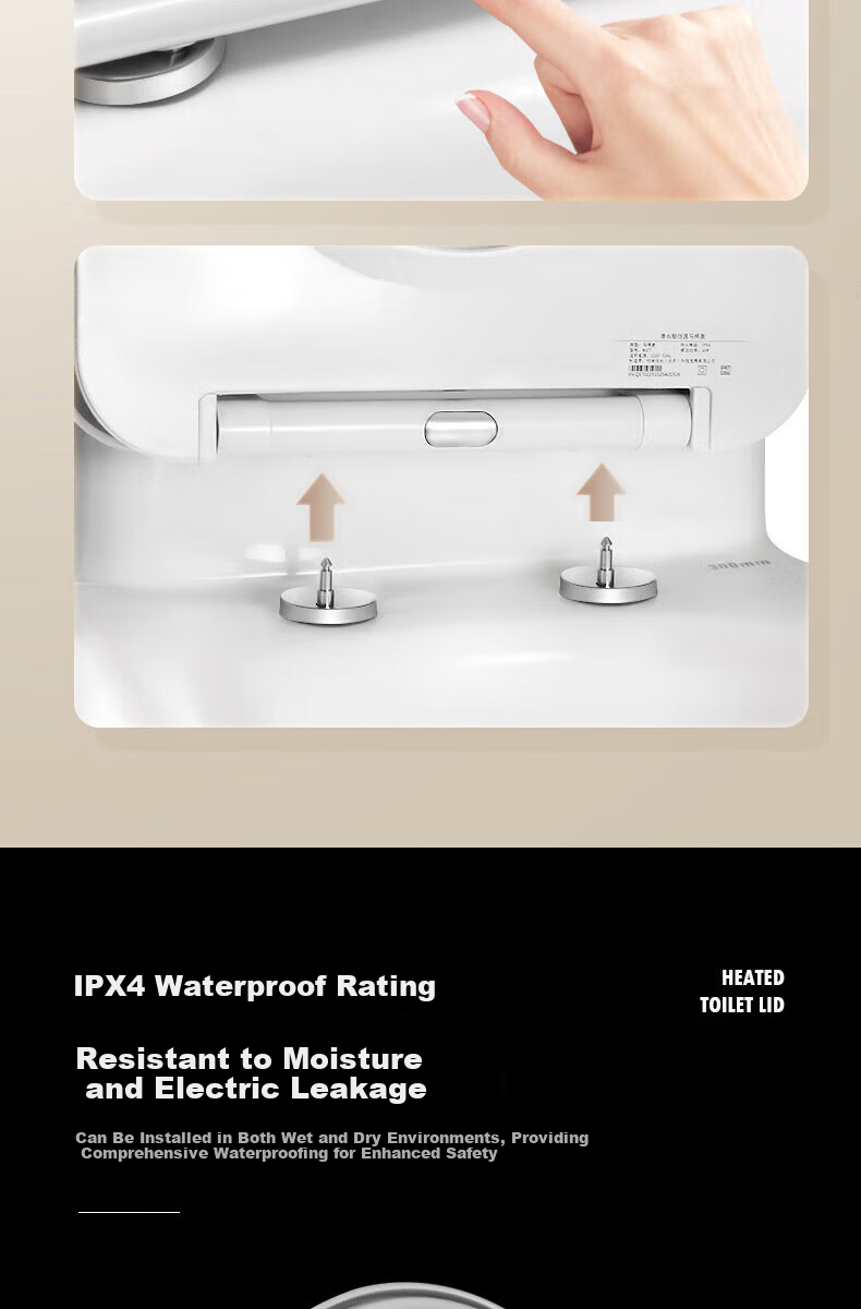 Submarine Smart Heated Toilet Seat with Constant Temperature, Electric V-Shaped Instant Heating Universal Toilet Lid Cover 9
