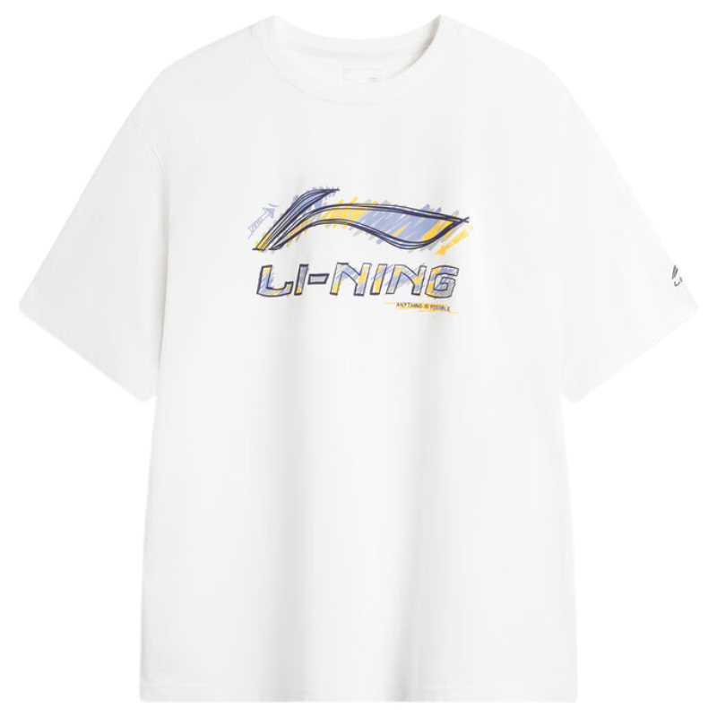 LI-NING Lightweight Breathable Men's Short Sleeve T-Shirt Casual Loose Fit Sportswear for Couples