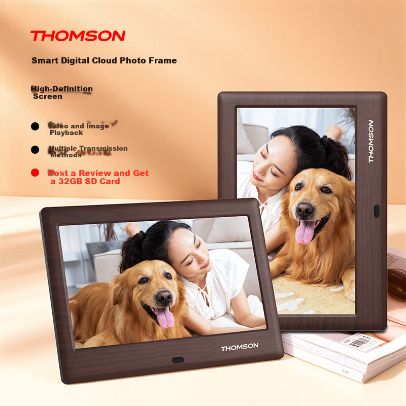 THOMSON 7-Inch Digital Photo Frame HD Display Touchscreen Video Picture Player Corporate Gift Birthday Present 7001C