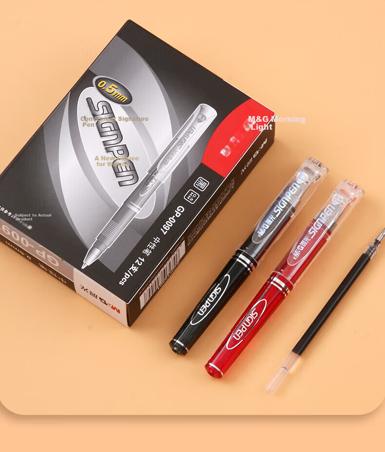 M&G 0.5mm Black Gel Pen Pocket Mini Bullet Tip Signature Pen GP0097A 12pcs/Box 3