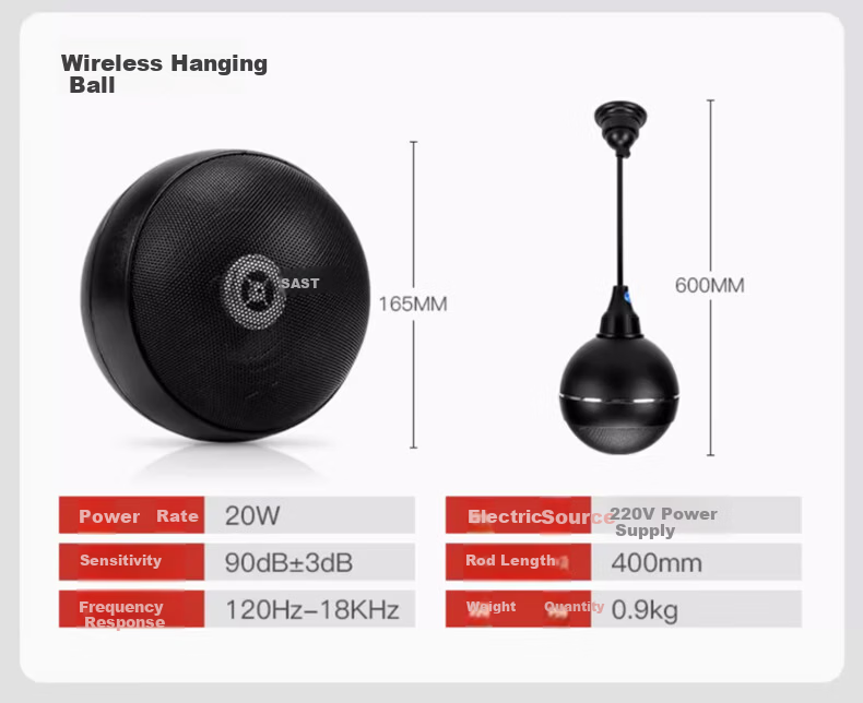 SAST 20W Wireless Bluetooth Wall-Mounted Speaker Set for Supermarket, Store, Classroom, Meeting Room, Indoor Wall-Mounted Background Music Public Broadcasting Speaker System, One-to-Two Wall Speakers 4