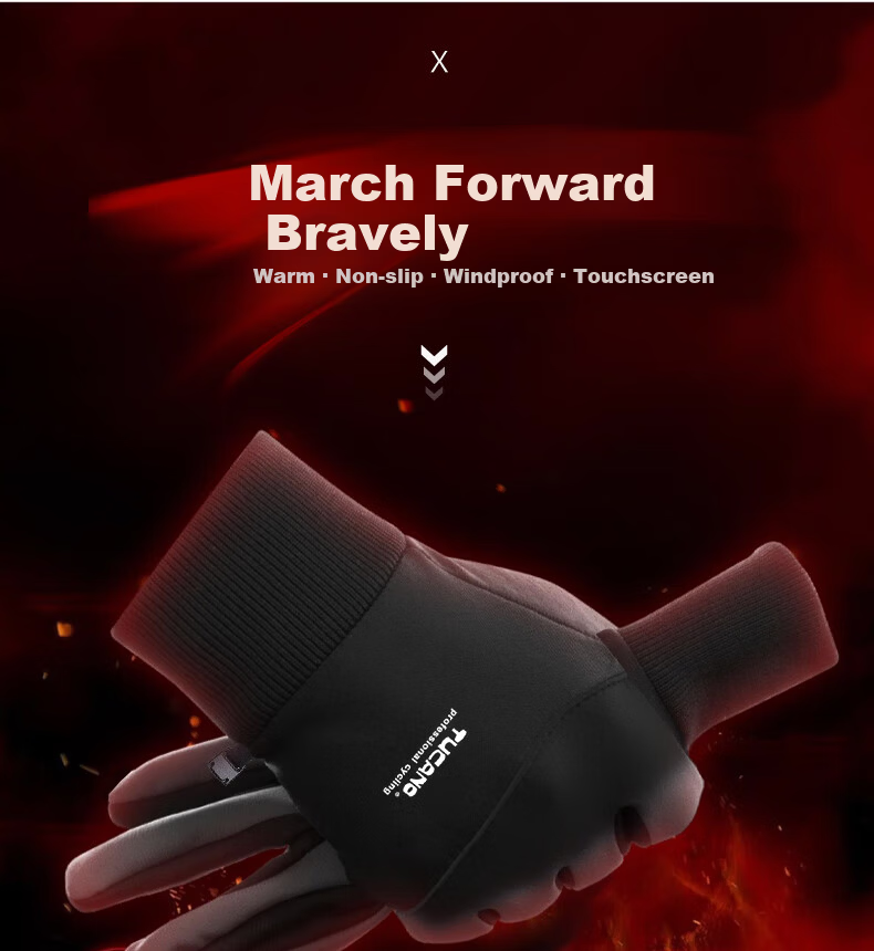 Woodpecker Winter Cycling Gloves Unisex Outdoor Touchscreen Waterproof Windproof Warm Fleece Lined Sports Gloves for Motorcycle and Electric Bike 3