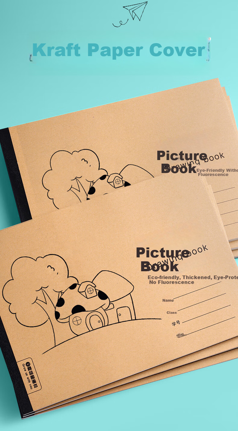 Mili Children's Drawing Book A4 Blank Sketchbook Art Special Kindergarten Primary School Travel Sketch Thickened Sketchbook Back to School Essential Supplies 3
