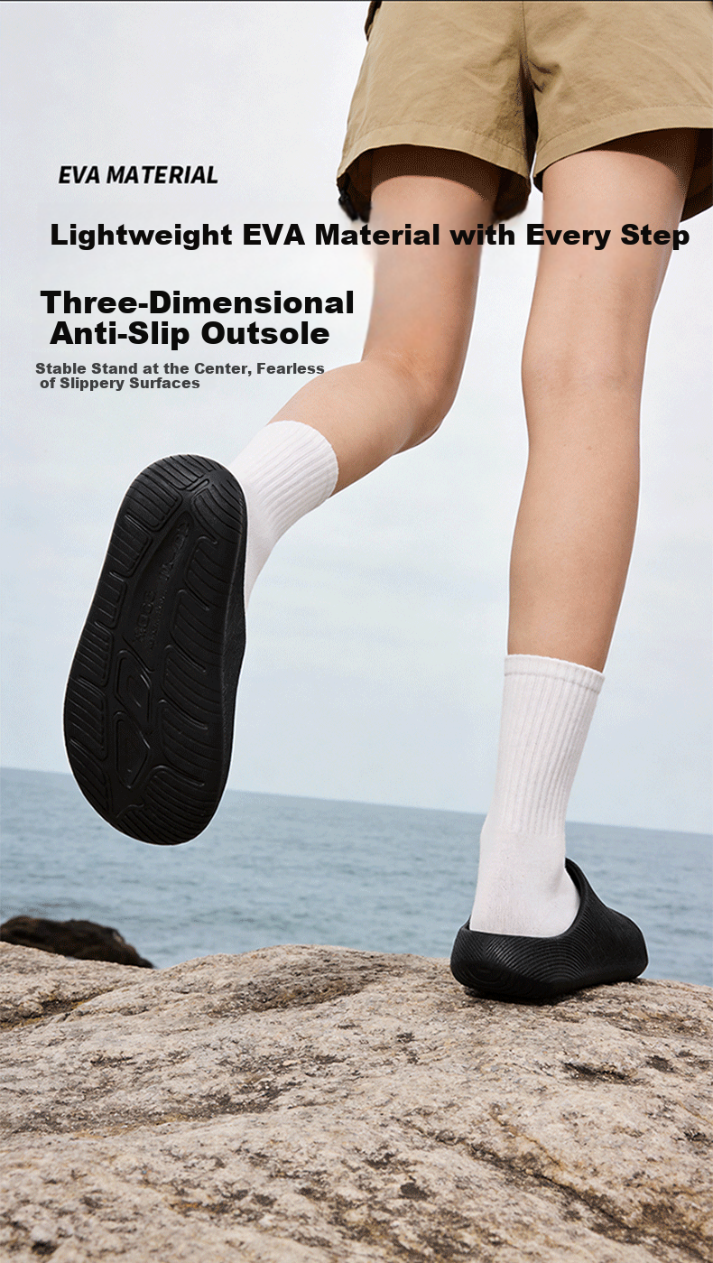 HIPANDA Men's Outdoor Slippers Sports Non-Slip EVA Thick Sole Cushioned Home Quiet Beach Women's Sandals 6