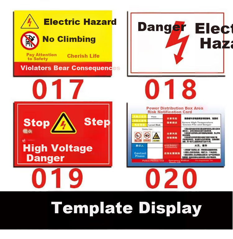 Yiju Changning Medium Distribution Box Label PVC Safety Warning Electric Hazard Sign 20x30cm 5-Pack 7