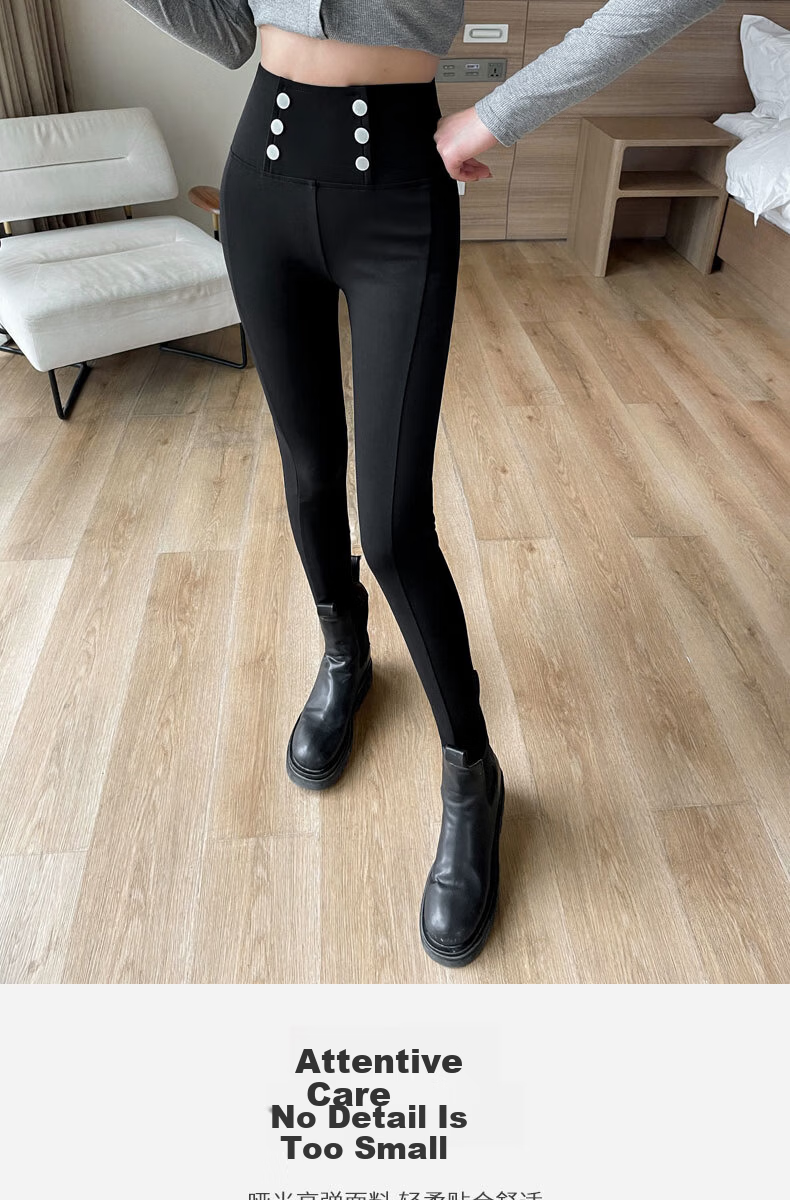 Langsha Women's Spring Thin Leggings, Hip-Lifting, Tummy Control, High-Waist Slim Fit Black Pencil Pants 11