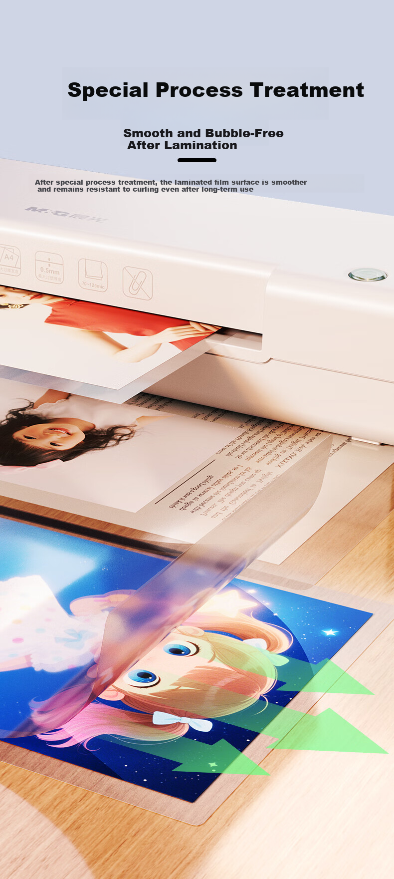M&G Laminating Pouches 100 Sheets A4 55 Micron Photo Laminating Film for Laminator ASC993R5 7