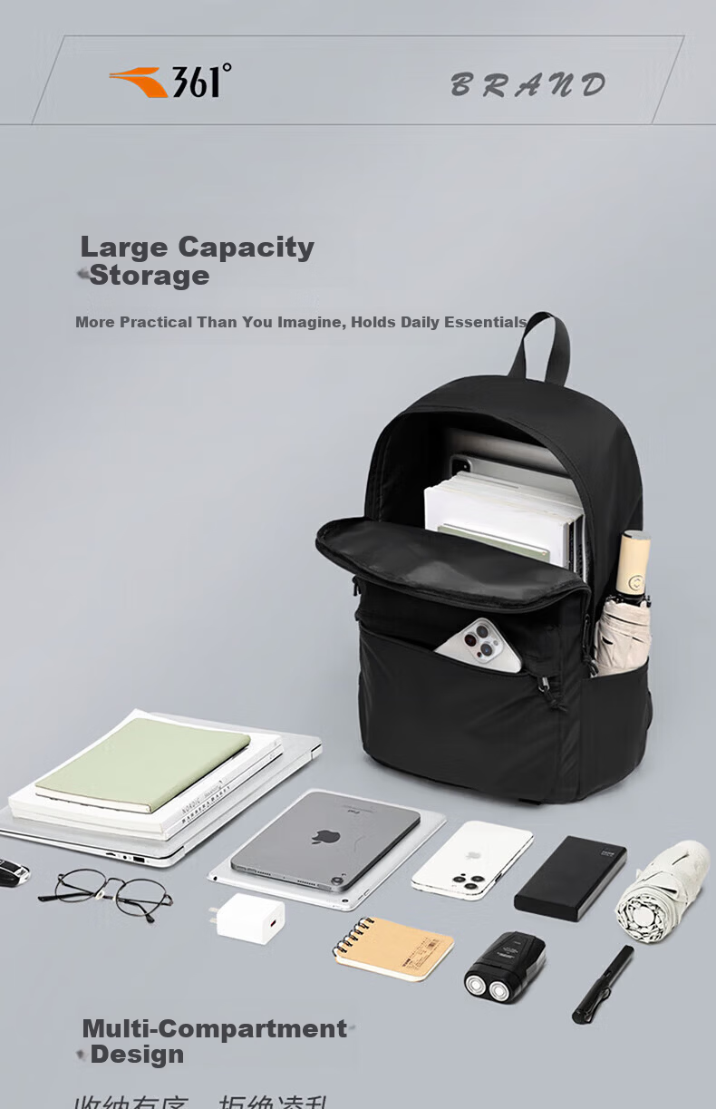 361° Men's Business Commuter Backpack 16-inch Laptop Bag Large Capacity Travel Casual College School Bag 5