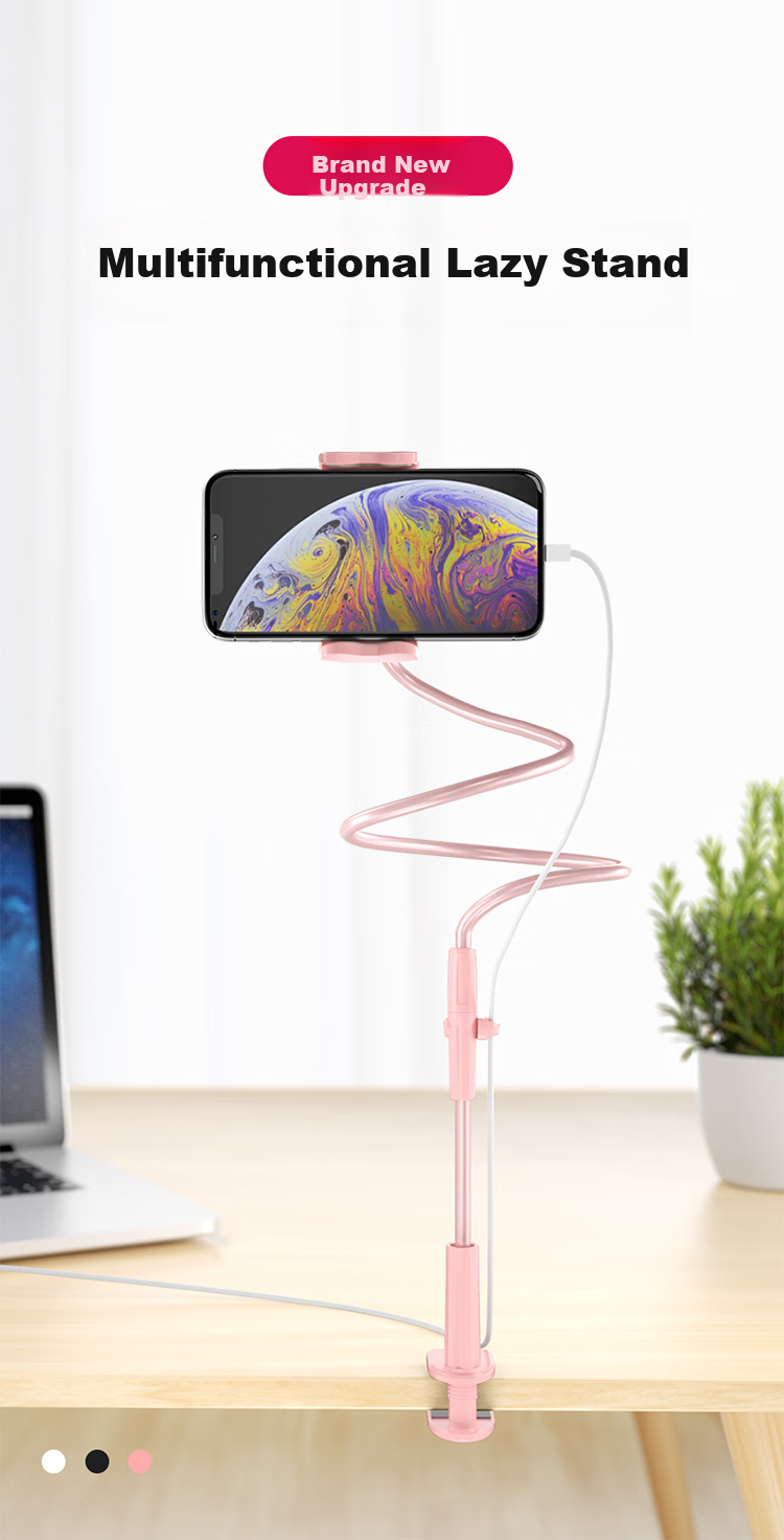 LINGCHEN Phone Stand Bedside IPad Tablet Lazy Holder Bed Clamp Desktop Live Streaming Binge-Watching Multifunctional 360° Adjustable Support Stand Suitable for Apple And Android Phones 1