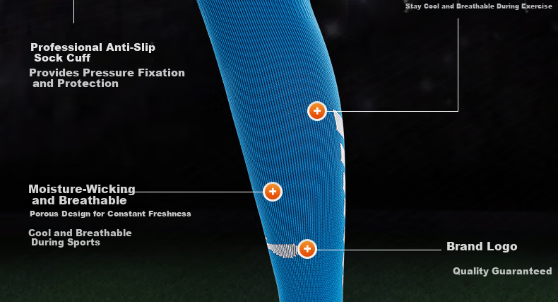 LI-NING Children's Mid-Calf Anti-Slip Soccer Socks Over-the-Knee Professional Men's Football Shin Guard Sports Long Socks Black - M 7
