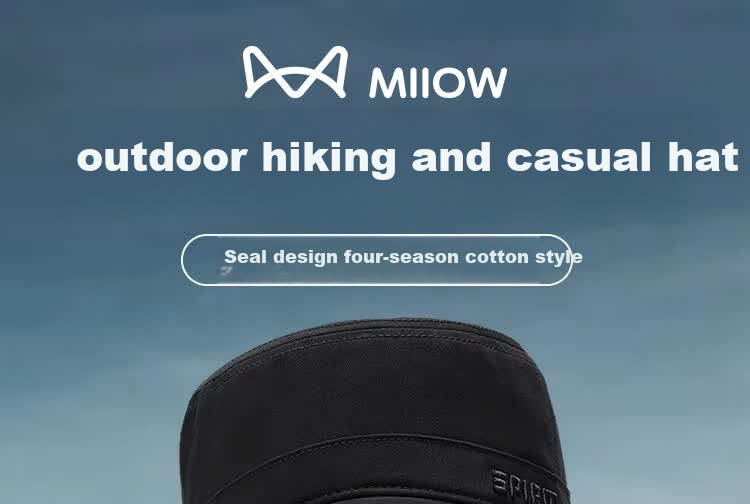 Miiow Men's Adjustable Back Closure Flat Top Outdoor Baseball Cap Sun Hat Black 1