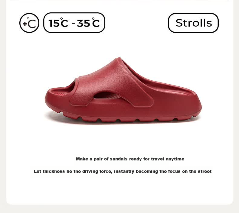 Puxixi Wind Thick Sole Slippers Unisex 2026 New Anti-Slip Slippers Angora Red Size 39-40 1