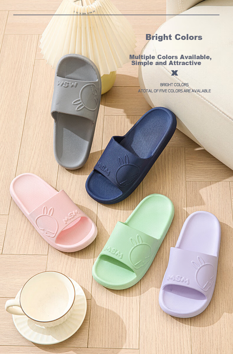 MashiMaro Unisex Simple Couple Home Bathroom Shower Slippers MV532 Purple Size 36-37 9