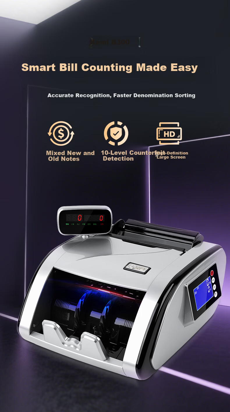 Comet B300 Portable Banknote Counter and Detector for New RMB, Small Size, Voice-Enabled, Commercial Cash Register Money Counting Machine, Class B 4