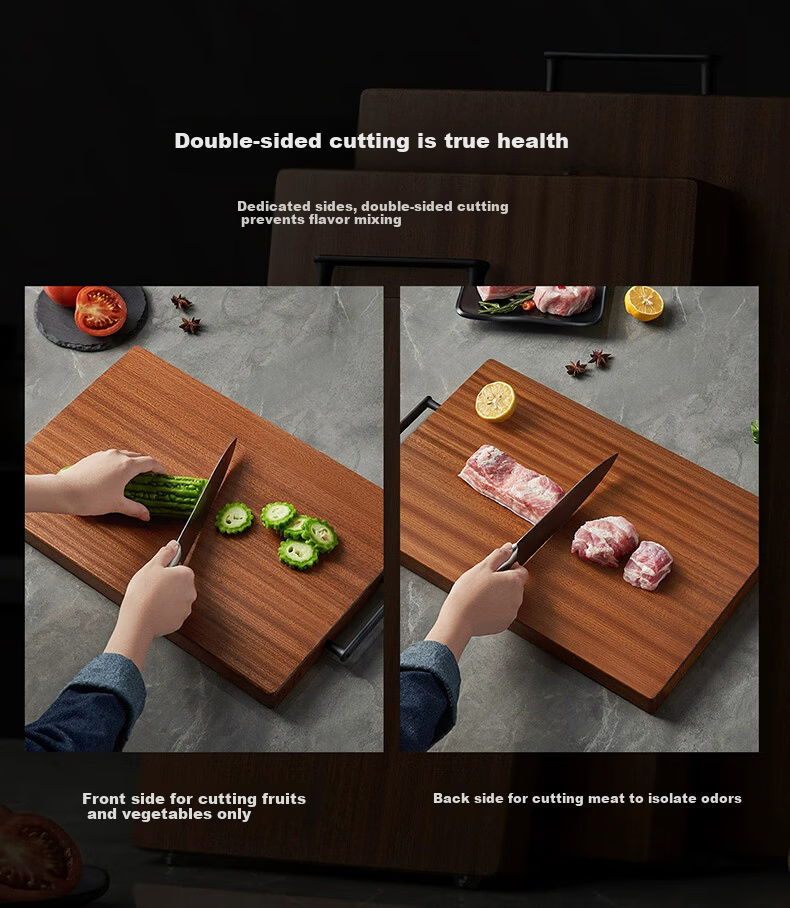 ZhaiQingSong Stainless Steel + Plastic Double-Sided Antibacterial Multifunctional Cutting Board 41x27.2x1.3cm 14