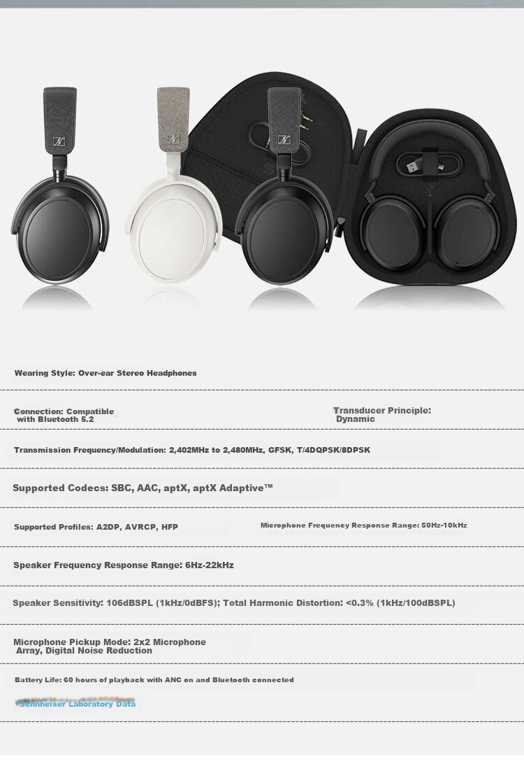 Sennheiser MOMENTUM4 Wireless Headphones Active Noise Cancelling Bluetooth Over-Ear Headphones Black [Official Refurbished] 5