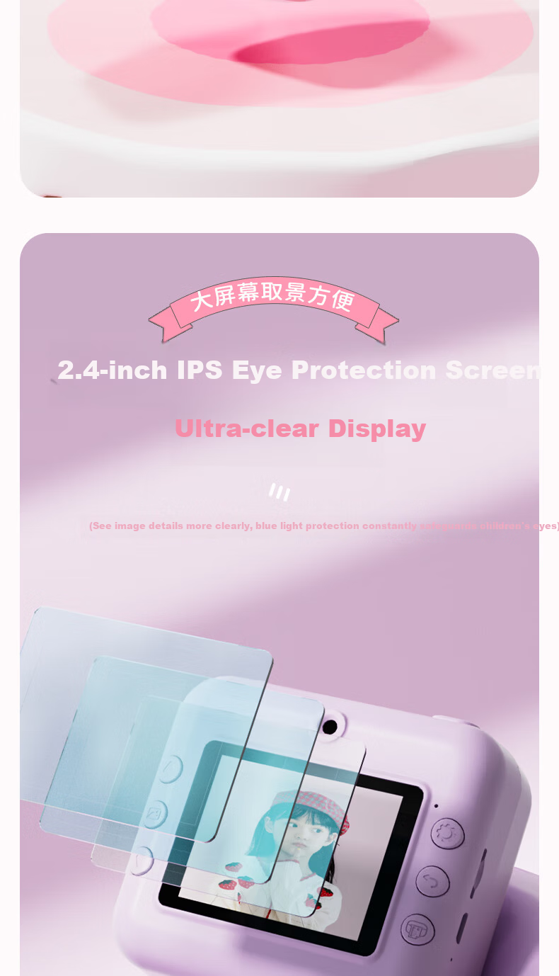 SANRIO Kuromi Color Instant Print Camera 2.4-inch HD Dual Lens Birthday Gift 7